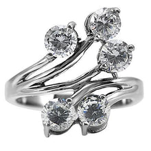 Load image into Gallery viewer, TK001 - High polished (no plating) Stainless Steel Ring with AAA Grade CZ  in Clear