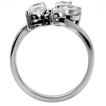 Load image into Gallery viewer, TK001 - High polished (no plating) Stainless Steel Ring with AAA Grade CZ  in Clear