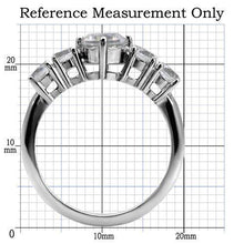 Load image into Gallery viewer, TK003 - High polished (no plating) Stainless Steel Ring with AAA Grade CZ  in Clear