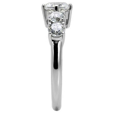 Load image into Gallery viewer, TK003 - High polished (no plating) Stainless Steel Ring with AAA Grade CZ  in Clear