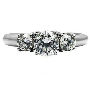 TK004 - High polished (no plating) Stainless Steel Ring with AAA Grade CZ  in Clear