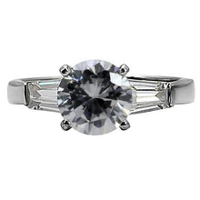 Load image into Gallery viewer, TK005 - High polished (no plating) Stainless Steel Ring with AAA Grade CZ  in Clear