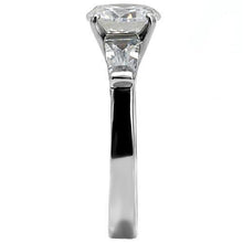 Load image into Gallery viewer, TK005 - High polished (no plating) Stainless Steel Ring with AAA Grade CZ  in Clear