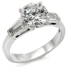 Load image into Gallery viewer, TK005 - High polished (no plating) Stainless Steel Ring with AAA Grade CZ  in Clear