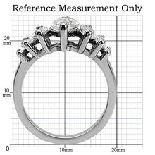 Load image into Gallery viewer, TK006 - High polished (no plating) Stainless Steel Ring with AAA Grade CZ  in Clear