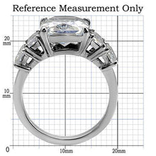 Load image into Gallery viewer, TK007 - High polished (no plating) Stainless Steel Ring with AAA Grade CZ  in Clear