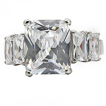 Load image into Gallery viewer, TK007 - High polished (no plating) Stainless Steel Ring with AAA Grade CZ  in Clear