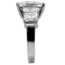 Load image into Gallery viewer, TK007 - High polished (no plating) Stainless Steel Ring with AAA Grade CZ  in Clear