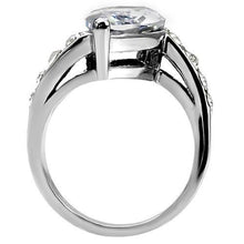 Load image into Gallery viewer, TK008 - High polished (no plating) Stainless Steel Ring with AAA Grade CZ  in Clear