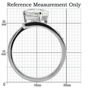 TK009 - High-Polished Stainless Steel Ring with AAA Grade CZ  in Clear