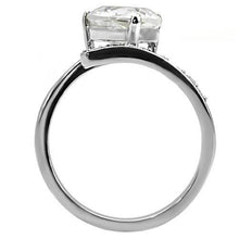 Load image into Gallery viewer, TK009 - High-Polished Stainless Steel Ring with AAA Grade CZ  in Clear