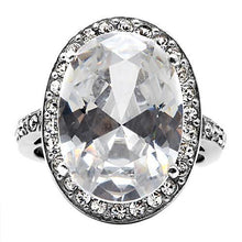 Load image into Gallery viewer, TK010- High polished (no plating) Stainless Steel Ring with AAA Grade CZ  in Clear