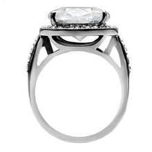 Load image into Gallery viewer, TK010- High polished (no plating) Stainless Steel Ring with AAA Grade CZ  in Clear