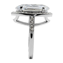 Load image into Gallery viewer, TK010- High polished (no plating) Stainless Steel Ring with AAA Grade CZ  in Clear