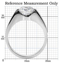 Load image into Gallery viewer, TK012 - High polished (no plating) Stainless Steel Ring with AAA Grade CZ  in Clear