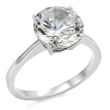 Load image into Gallery viewer, LOTK013 - High polished (no plating) Stainless Steel Ring with AAA Grade CZ  in Clear-9mm