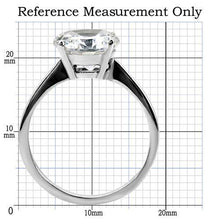 Load image into Gallery viewer, TK013 - High polished (no plating) Stainless Steel Ring with AAA Grade CZ  in Clear