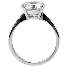 Load image into Gallery viewer, LOTK013 - High polished (no plating) Stainless Steel Ring with AAA Grade CZ  in Clear-9mm