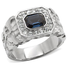 Load image into Gallery viewer, TK02210 - High polished (no plating) Stainless Steel Ring with Top Grade Crystal  in Montana