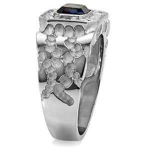 TK02210 - High polished (no plating) Stainless Steel Ring with Top Grade Crystal  in Montana