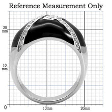 Load image into Gallery viewer, TK022 - High polished (no plating) Stainless Steel Ring with Top Grade Crystal  in Clear