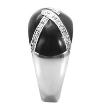 Load image into Gallery viewer, TK022 - High polished (no plating) Stainless Steel Ring with Top Grade Crystal  in Clear