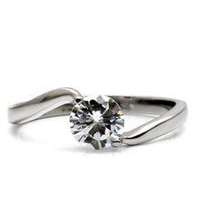 Load image into Gallery viewer, TK023 - High polished (no plating) Stainless Steel Ring with AAA Grade CZ  in Clear