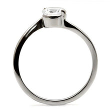 Load image into Gallery viewer, TK023 - High polished (no plating) Stainless Steel Ring with AAA Grade CZ  in Clear