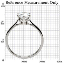 Load image into Gallery viewer, TK025 - High polished (no plating) Stainless Steel Ring with AAA Grade CZ  in Clear