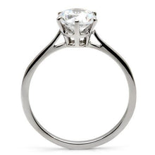 Load image into Gallery viewer, TK025 - High polished (no plating) Stainless Steel Ring with AAA Grade CZ  in Clear