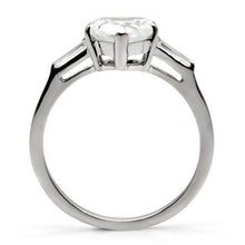 Load image into Gallery viewer, TK027 - High polished (no plating) Stainless Steel Ring with AAA Grade CZ  in Clear