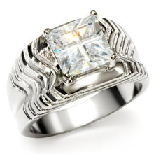 Load image into Gallery viewer, TK028 - High polished (no plating) Stainless Steel Ring with AAA Grade CZ  in Clear