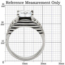 Load image into Gallery viewer, TK028 - High polished (no plating) Stainless Steel Ring with AAA Grade CZ  in Clear