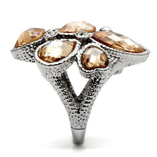 Load image into Gallery viewer, TK044 - High polished (no plating) Stainless Steel Ring with AAA Grade CZ  in Champagne