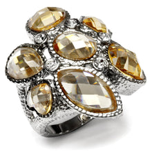 Load image into Gallery viewer, TK044 - High polished (no plating) Stainless Steel Ring with AAA Grade CZ  in Champagne