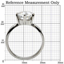 Load image into Gallery viewer, TK046 - High polished (no plating) Stainless Steel Ring with AAA Grade CZ  in Clear