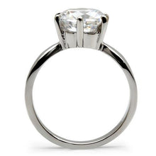 Load image into Gallery viewer, TK046 - High polished (no plating) Stainless Steel Ring with AAA Grade CZ  in Clear