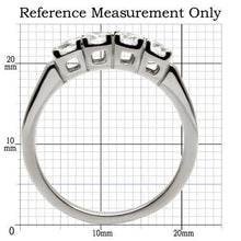 Load image into Gallery viewer, TK047 - High polished (no plating) Stainless Steel Ring with AAA Grade CZ  in Clear