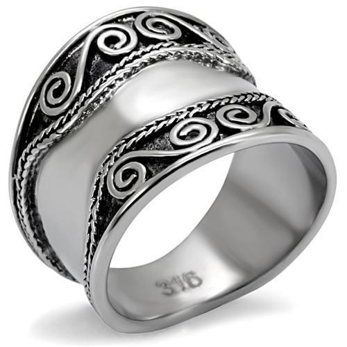 TK052 - High polished (no plating) Stainless Steel Ring with No Stone