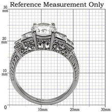 Load image into Gallery viewer, TK057 - High polished (no plating) Stainless Steel Ring with AAA Grade CZ  in Clear