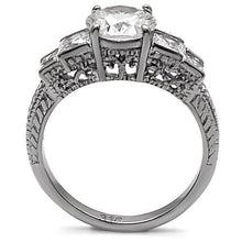 Load image into Gallery viewer, TK057 - High polished (no plating) Stainless Steel Ring with AAA Grade CZ  in Clear