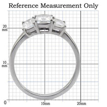 Load image into Gallery viewer, TK058 - High polished (no plating) Stainless Steel Ring with AAA Grade CZ  in Clear