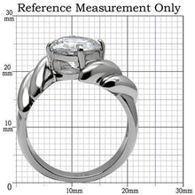 Load image into Gallery viewer, TK060 - High polished (no plating) Stainless Steel Ring with AAA Grade CZ  in Clear