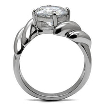 Load image into Gallery viewer, TK060 - High polished (no plating) Stainless Steel Ring with AAA Grade CZ  in Clear