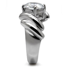 Load image into Gallery viewer, TK060 - High polished (no plating) Stainless Steel Ring with AAA Grade CZ  in Clear