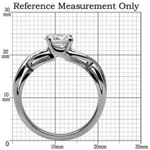 Load image into Gallery viewer, TK065 - High polished (no plating) Stainless Steel Ring with AAA Grade CZ  in Clear