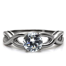 Load image into Gallery viewer, TK065 - High polished (no plating) Stainless Steel Ring with AAA Grade CZ  in Clear