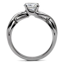 Load image into Gallery viewer, TK065 - High polished (no plating) Stainless Steel Ring with AAA Grade CZ  in Clear