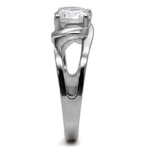 Load image into Gallery viewer, TK066 - High polished (no plating) Stainless Steel Ring with AAA Grade CZ  in Clear