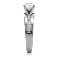 Load image into Gallery viewer, TK068 - High polished (no plating) Stainless Steel Ring with AAA Grade CZ  in Clear